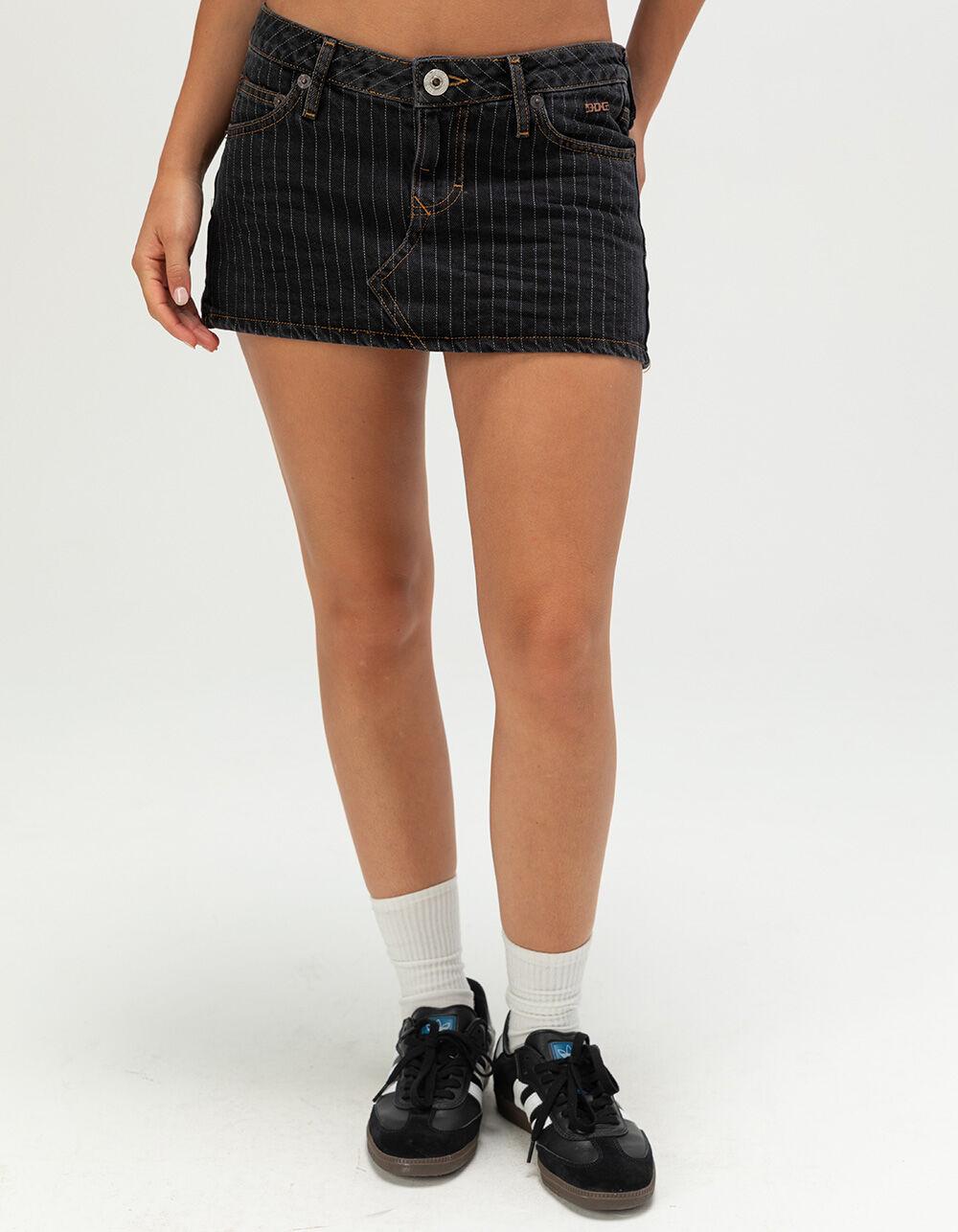 BDG Urban Outfitters 5 Pocket Pinstripe Womens Mini Skirt - PINSTRIPE DENIM Product Image