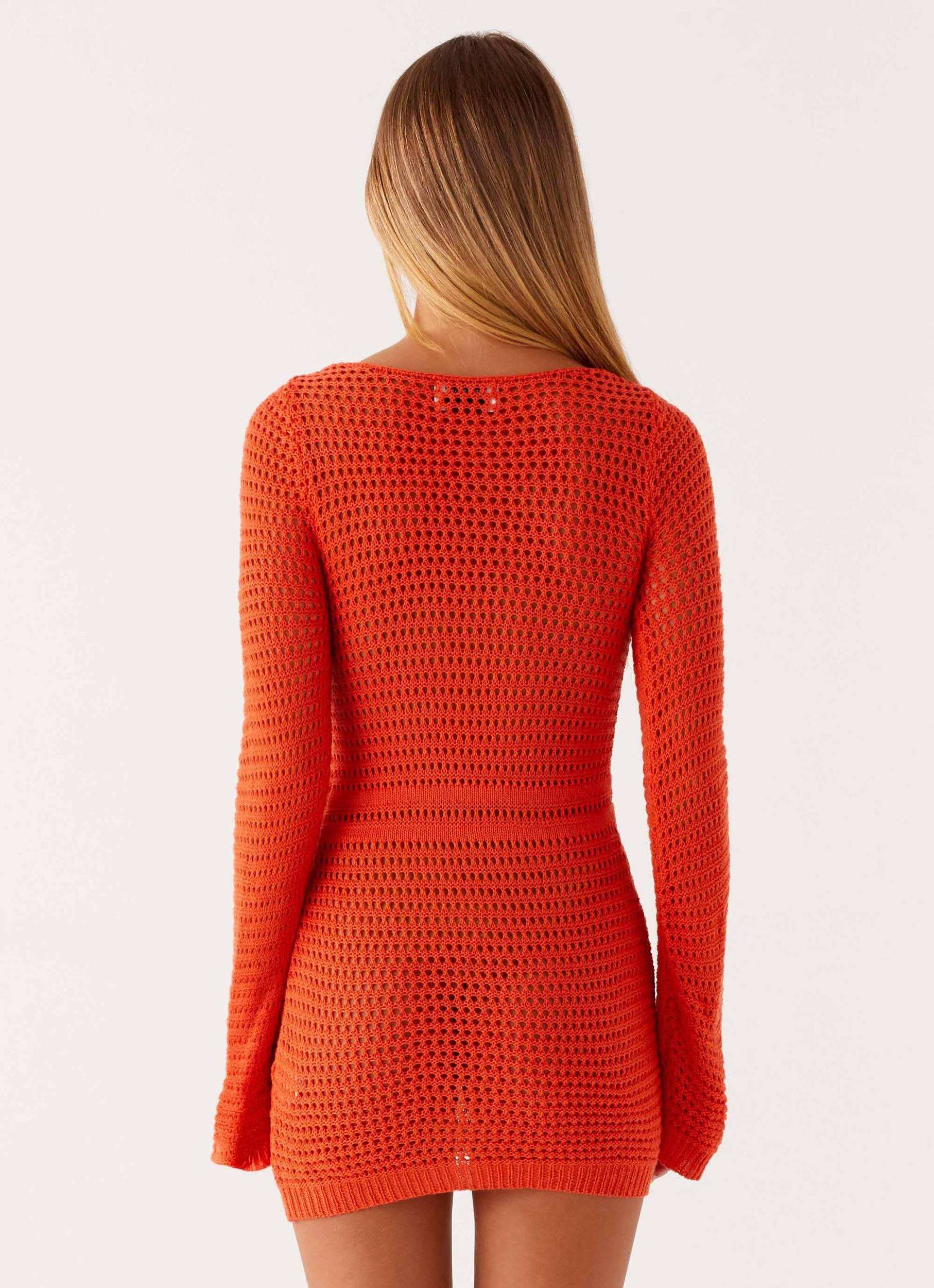 Sunriser Crochet Mini Dress - Red Product Image