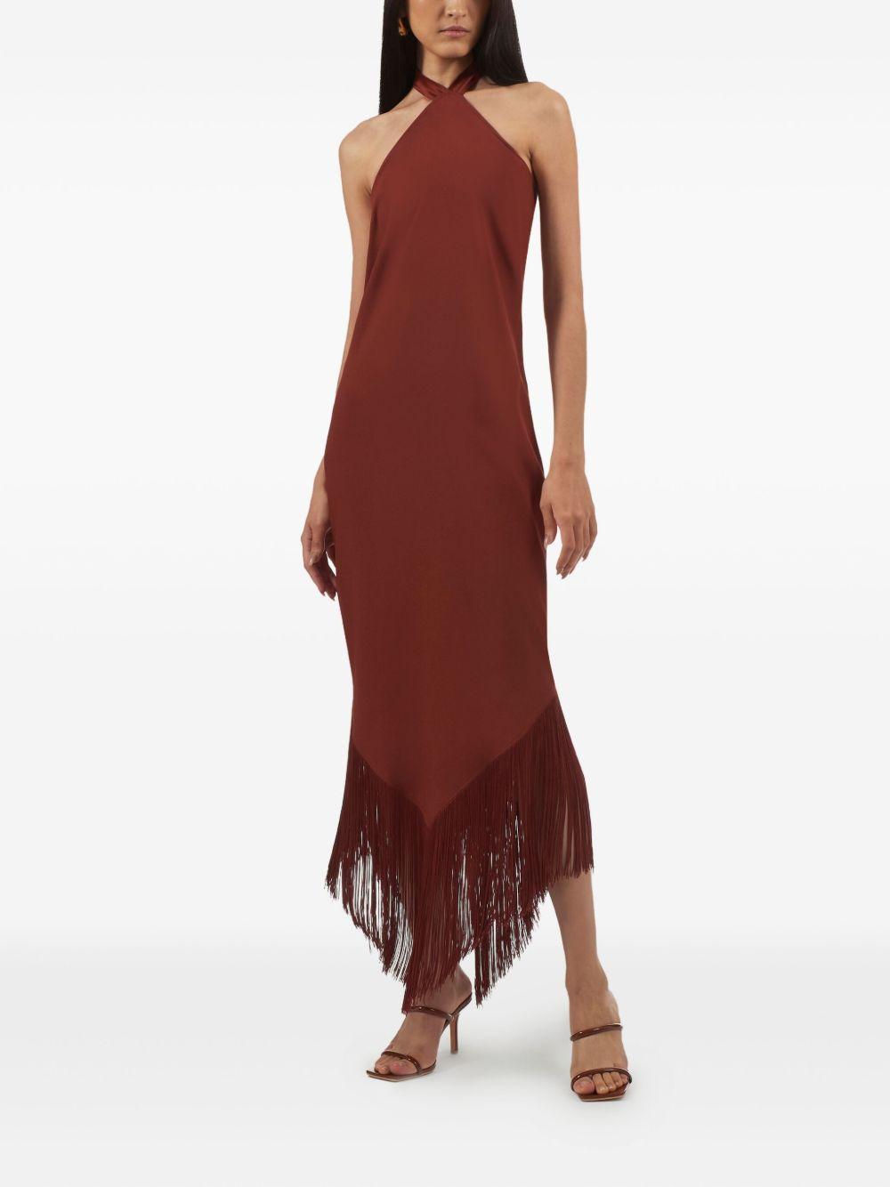 halter-neck fringe dress Product Image