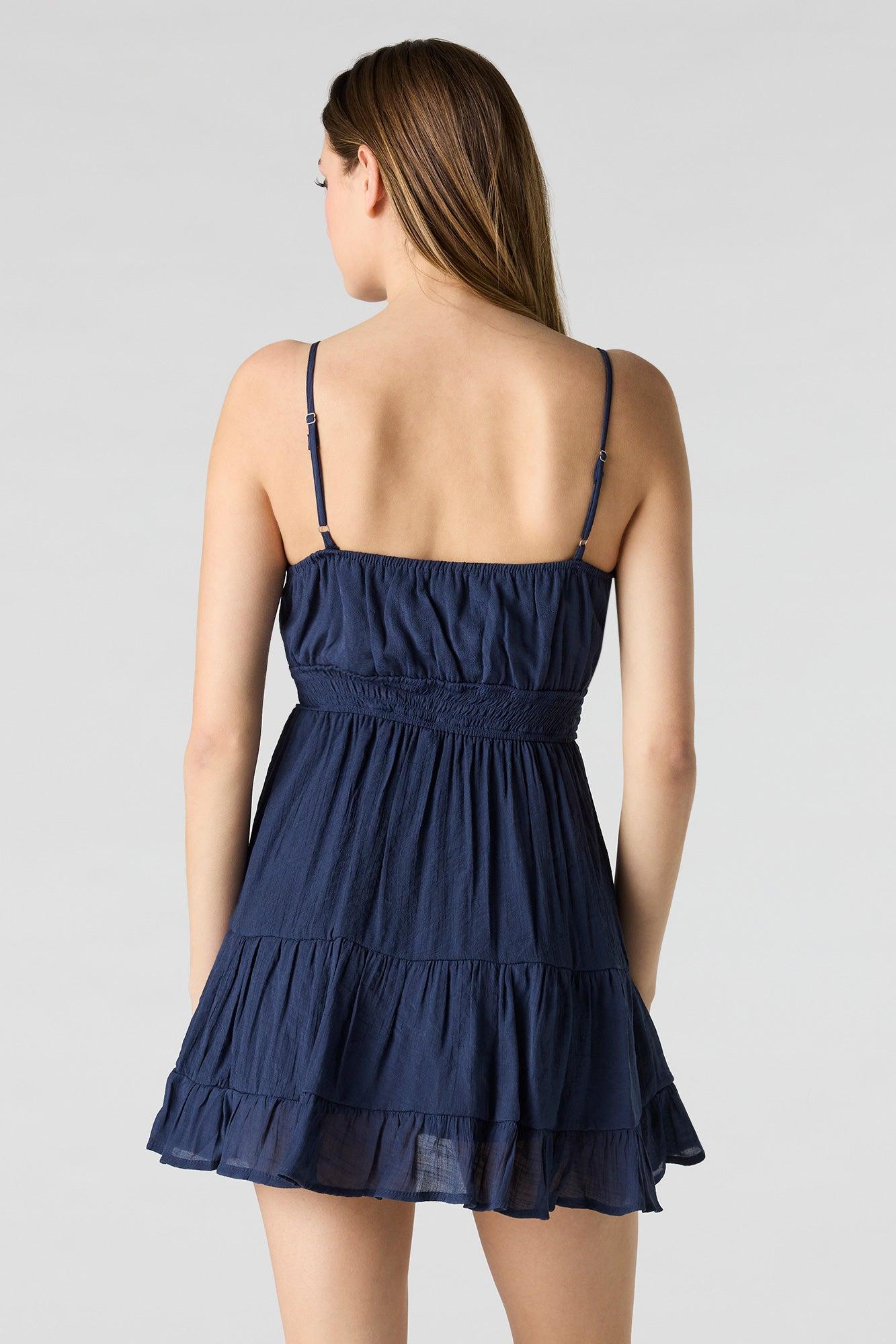 Sweetheart Tie Front Mini Dress Female Product Image