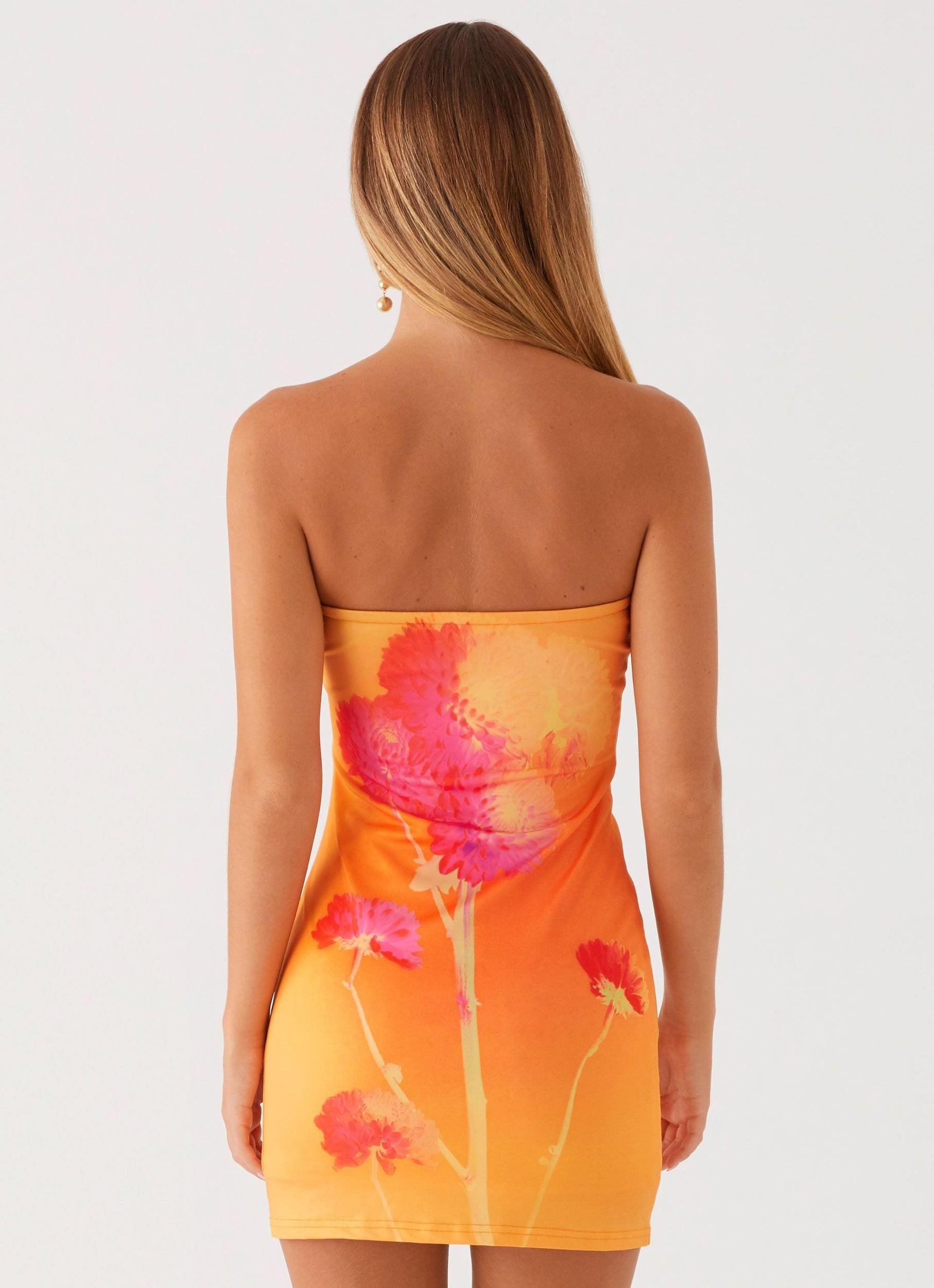 Caroline Mini Dress - Orange Floral Product Image