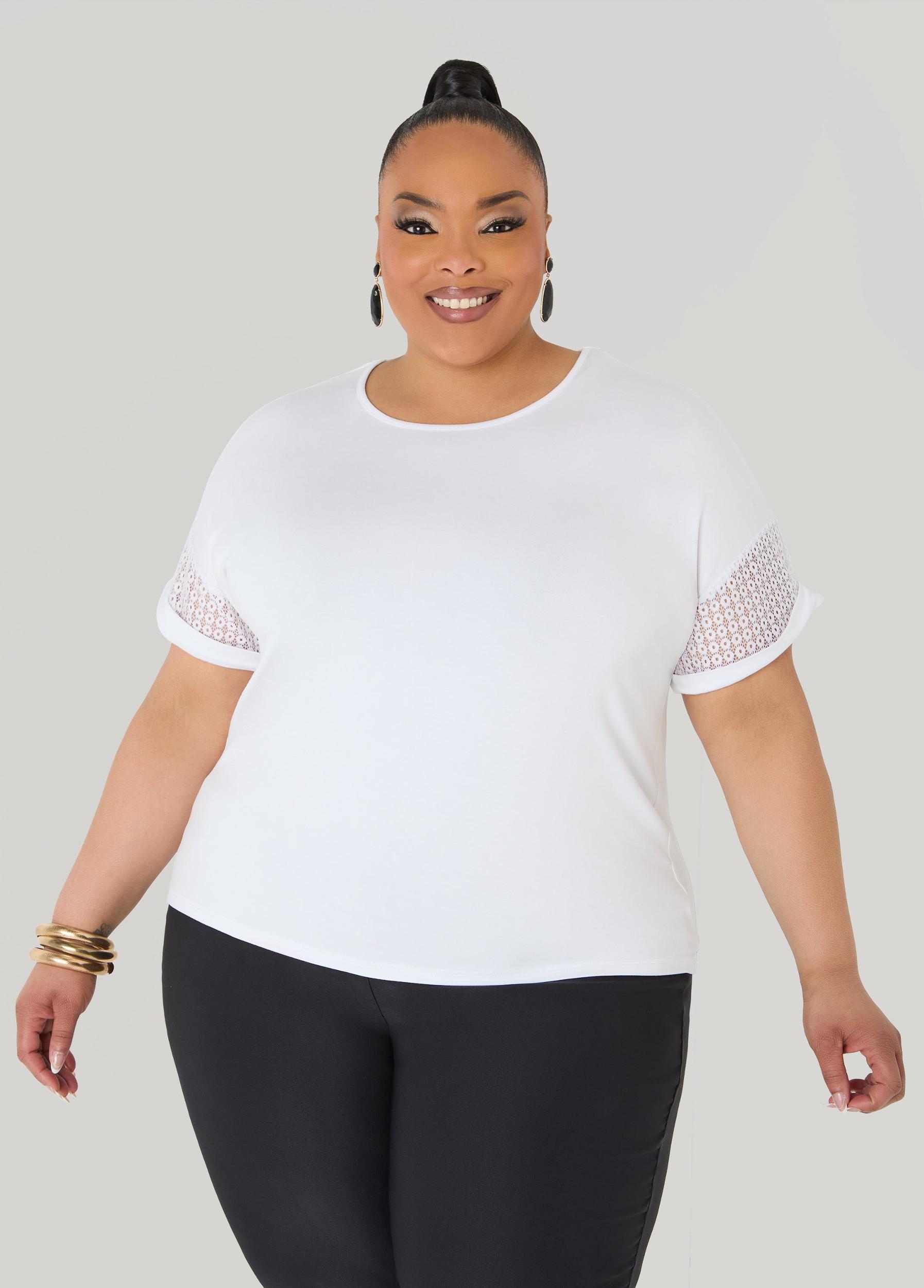 Crochet Paneled T Shirt Product Image