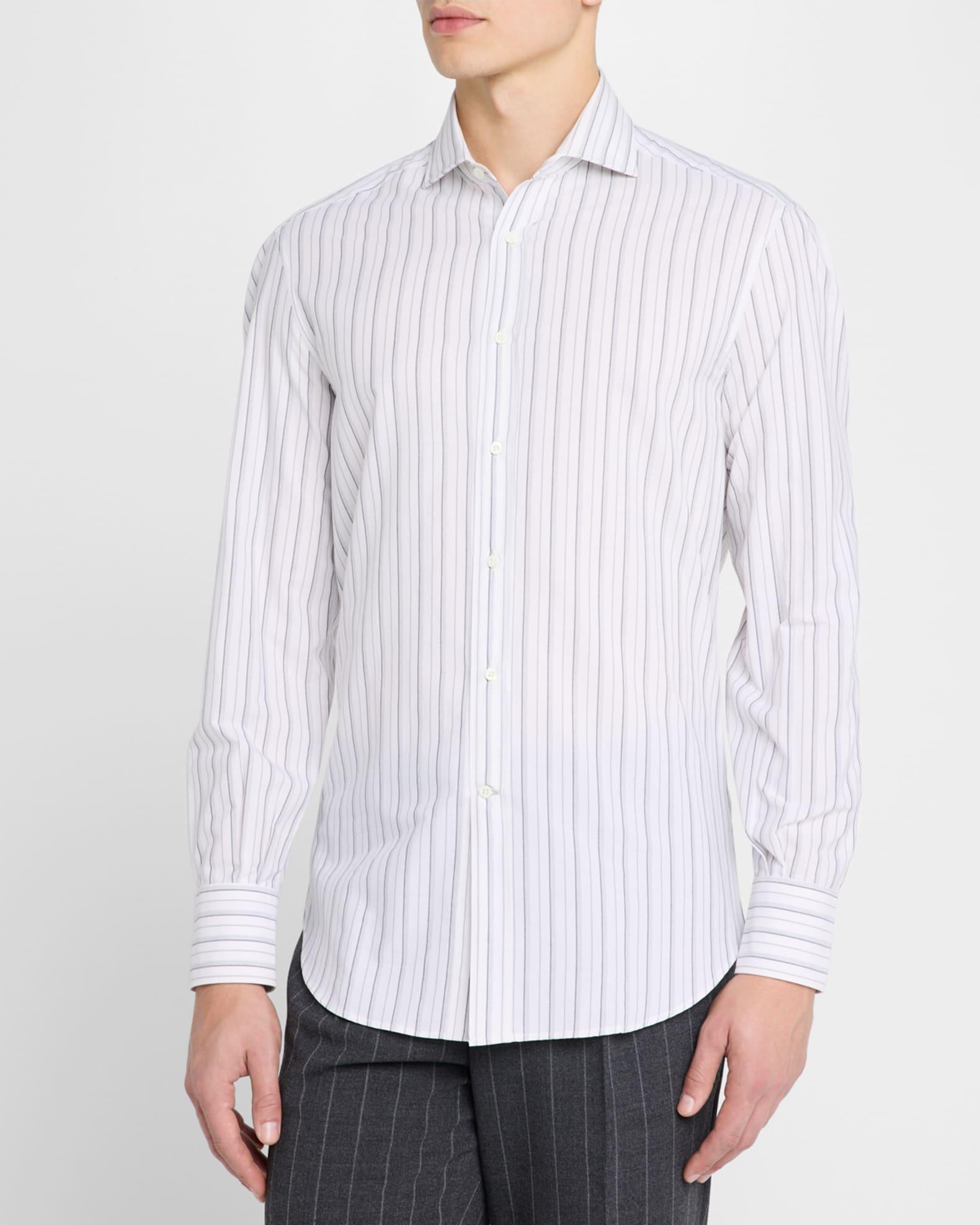 Men's Cotton Multi-Stripe Sport Shirt Product Image