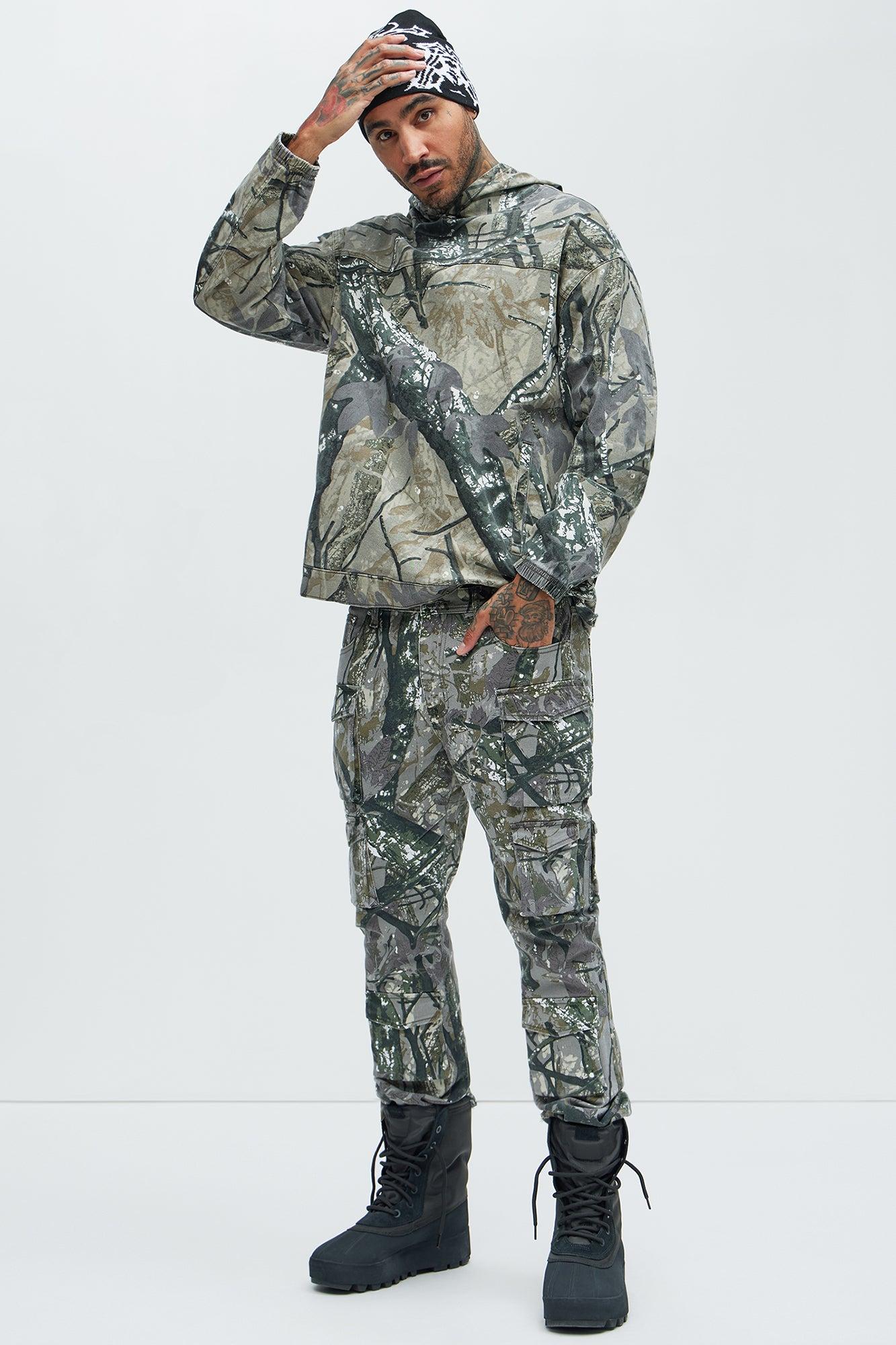 On Repeat Skinny Flare Cargo Pants - Green/combo Product Image