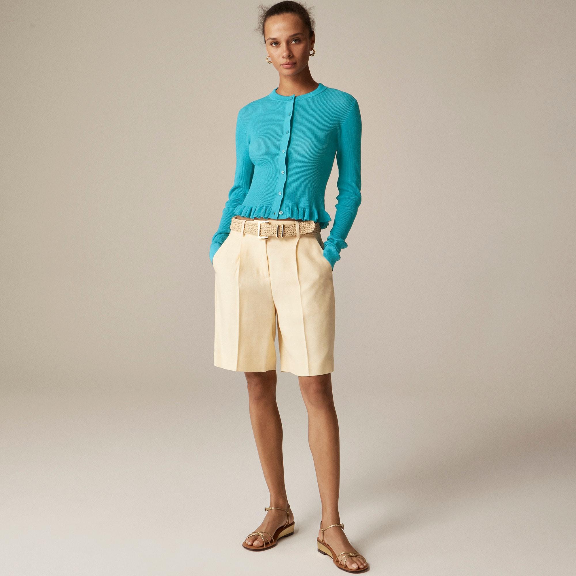 Ruffle-trim cotton gauze cardigan Product Image