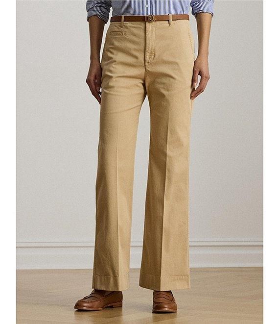 Lauren Ralph Lauren Stretch Cotton Straight Leg Pants Product Image