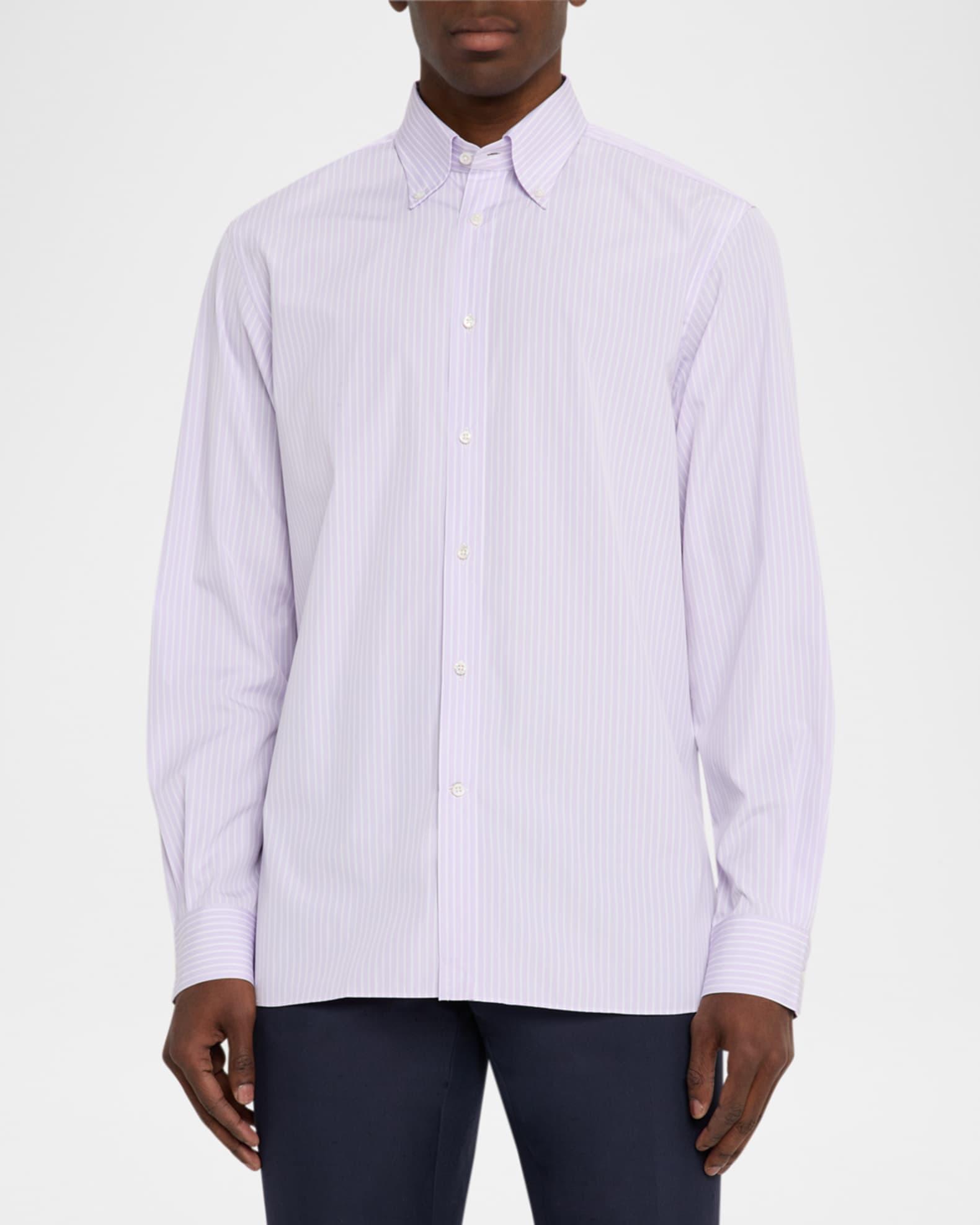 Men's Striped End-on-End Sport Shirt Product Image
