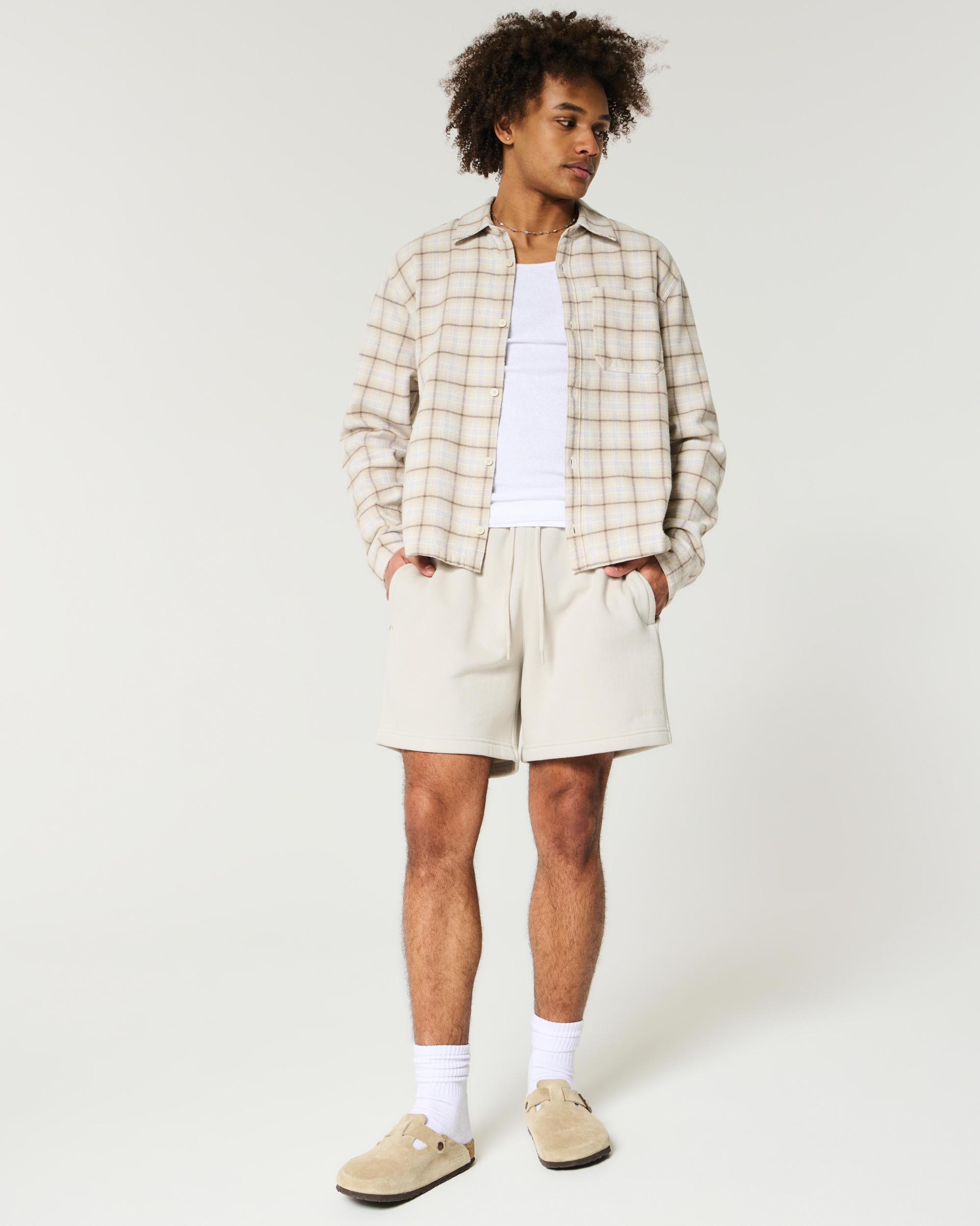 Mid-Thigh Loose Fleece Shorts Product Image