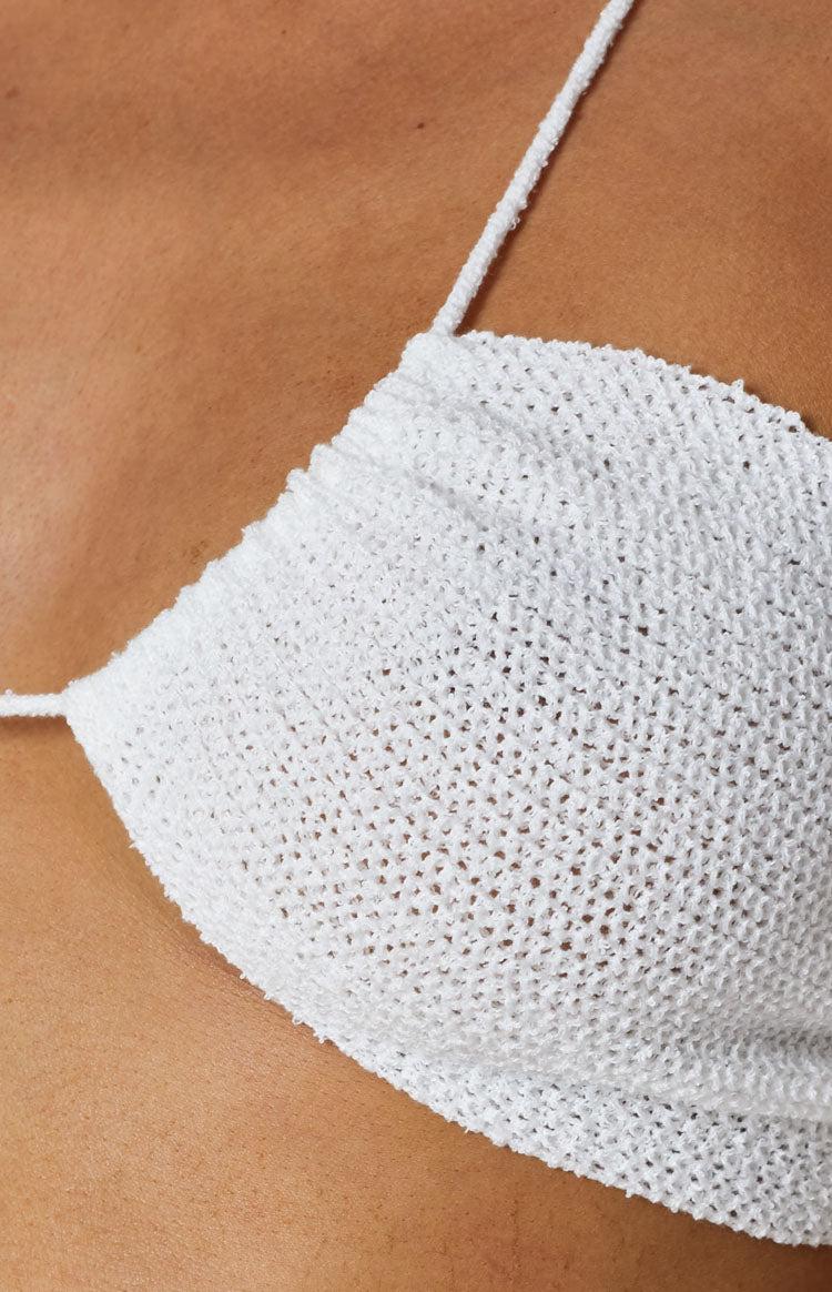 Seoul White Halter Crop Top Product Image