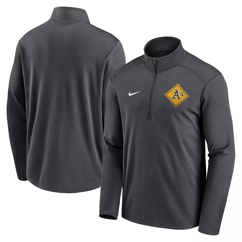 Mens Nike Anthracite Los Angeles Chargers Logo Pacer Performance Half-Zip Jacket Product Image