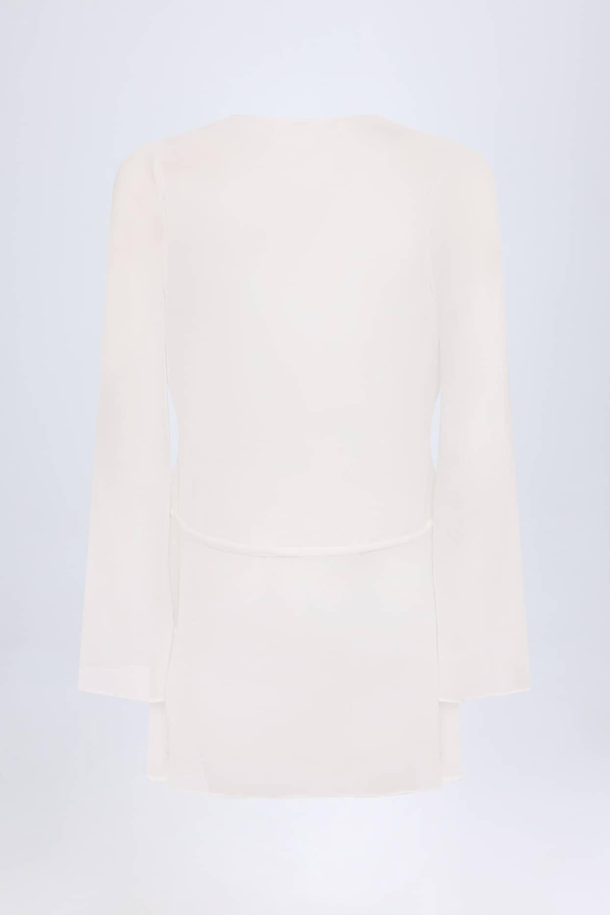Cowl-Neck Mini Dress in White Product Image