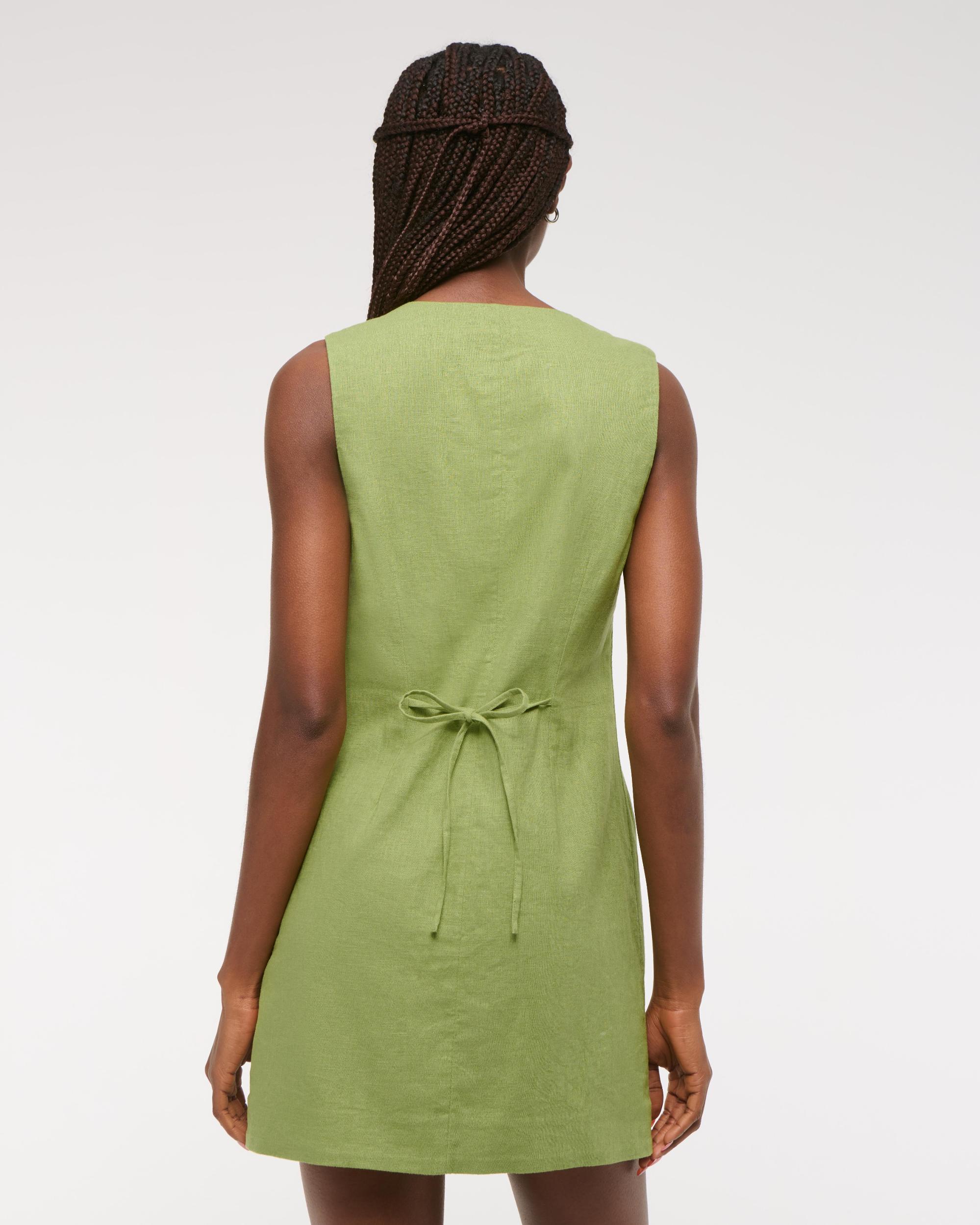 The A&F Mara Linen-Blend Mini Dress Product Image