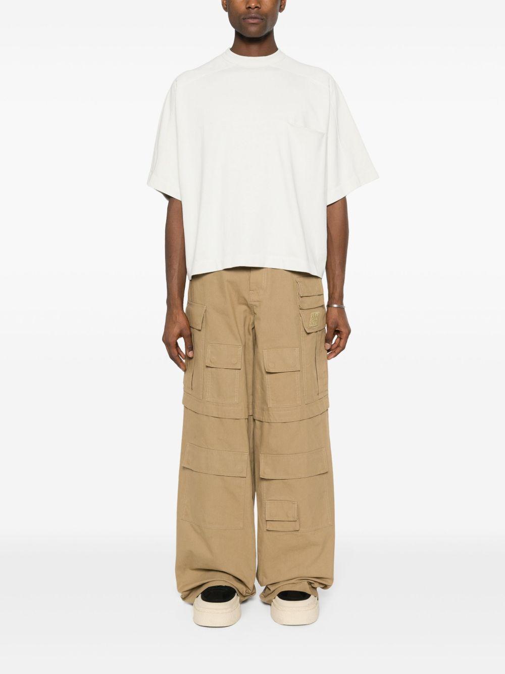 panelled organic-cotton T-shirt Product Image