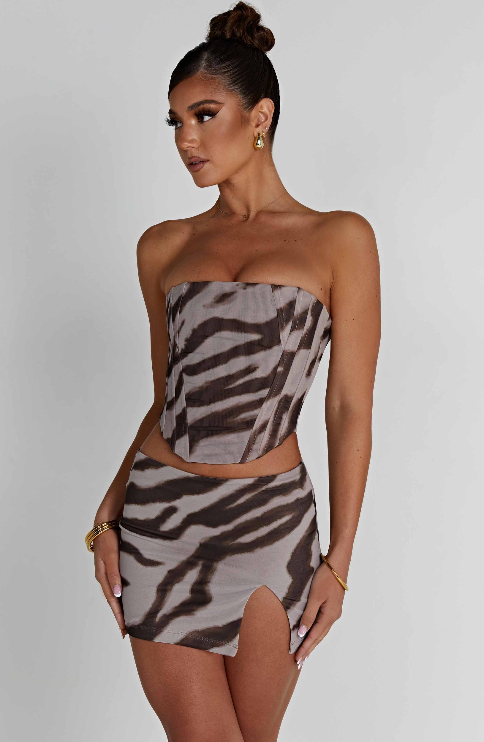 Alina Mini Skirt - Zebra Print Product Image