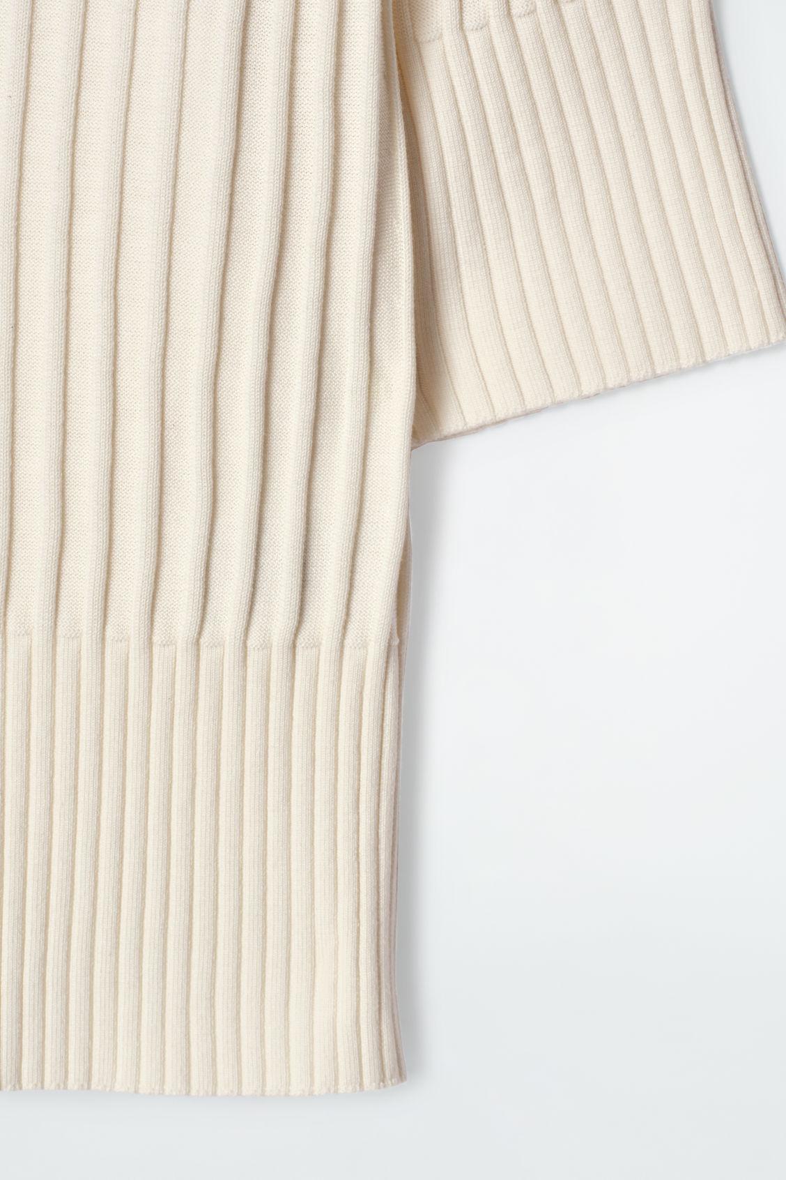 RIB-KNIT SILK POLO TOP Product Image