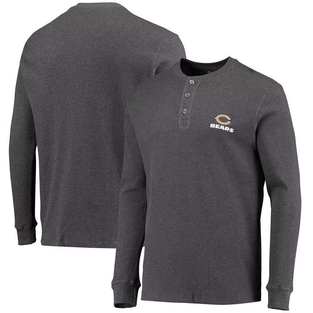 Men's Dunbrooke Heathered Gray Chicago Bears Logo Maverick Thermal Henley Long Sleeve T-Shirt,  Product Image