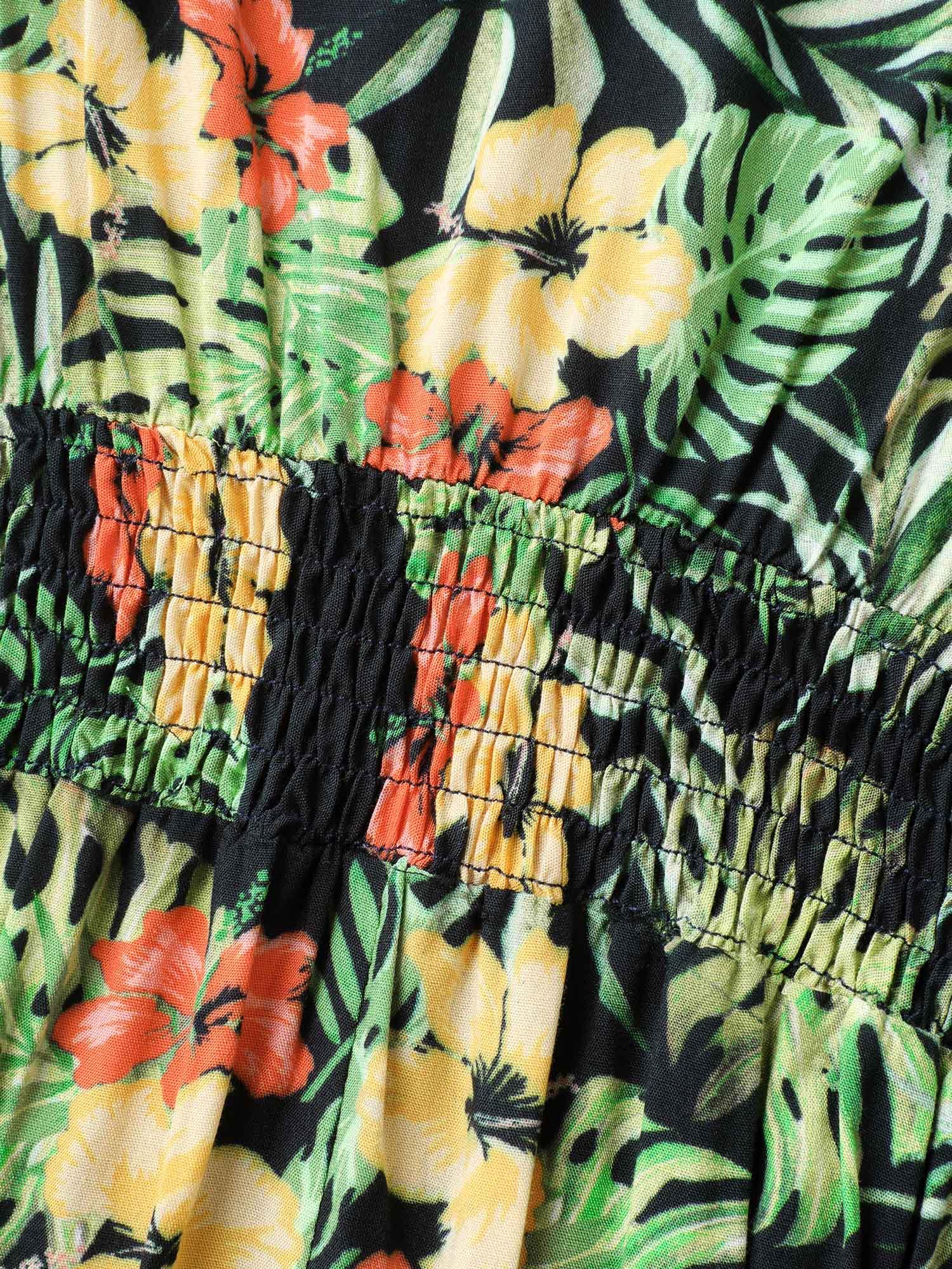 Breezy Tropics Shirred Waist Midi Dress Female Product Image