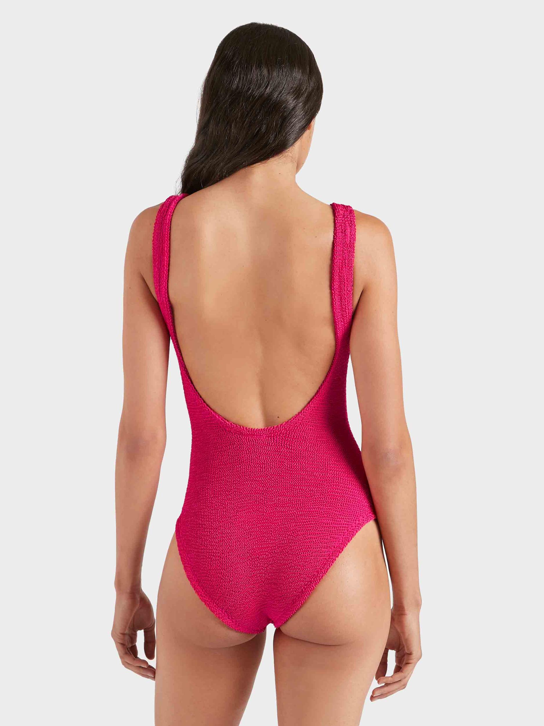 Coverage Square Neck Swim - Metallic Raspberry Product Image