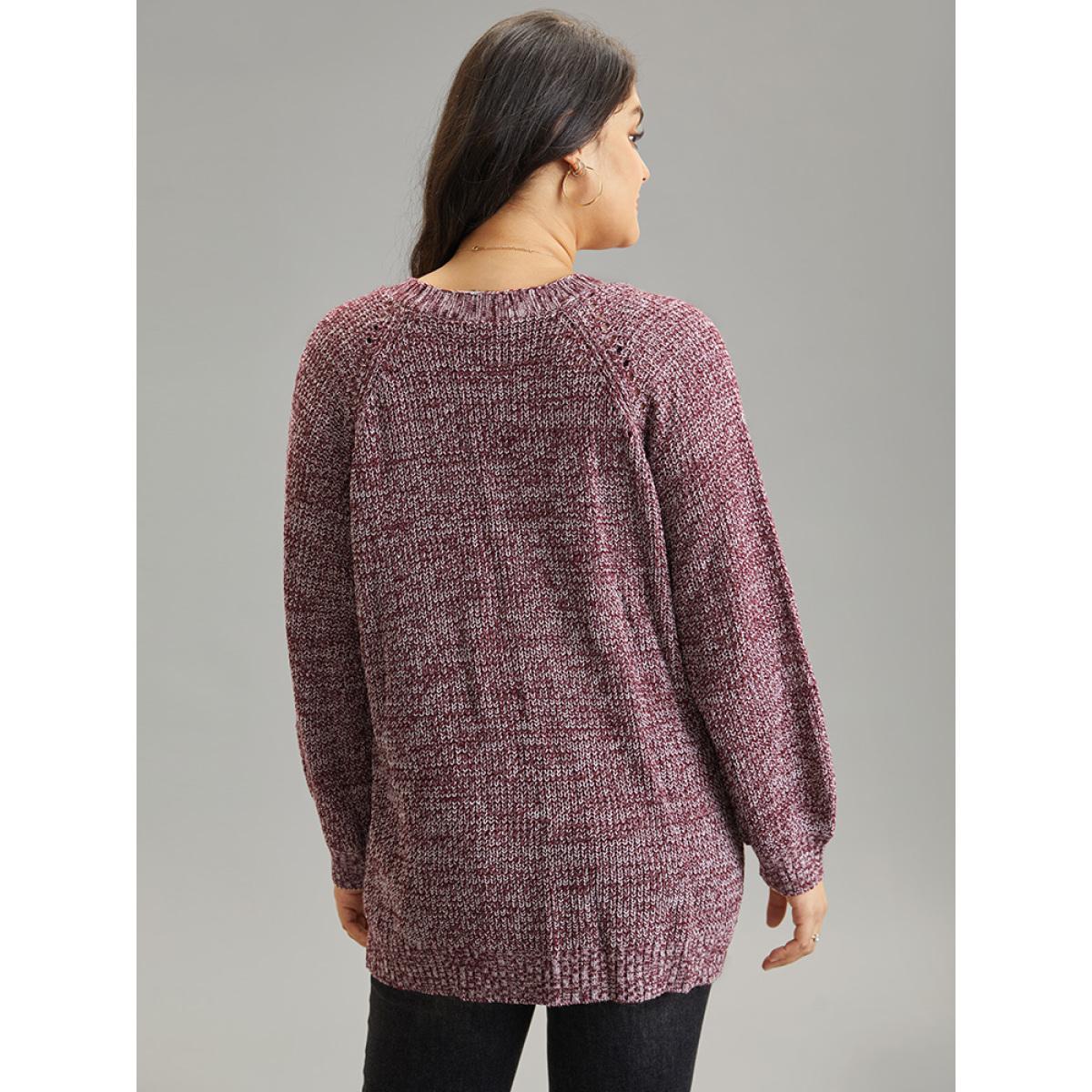 Plus Size Heather Patched Pocket Open Front Cardigan Scarlet Women Casual Loose Long Sleeve Dailywear Cardigans BloomChic 22-24/3X Product Image