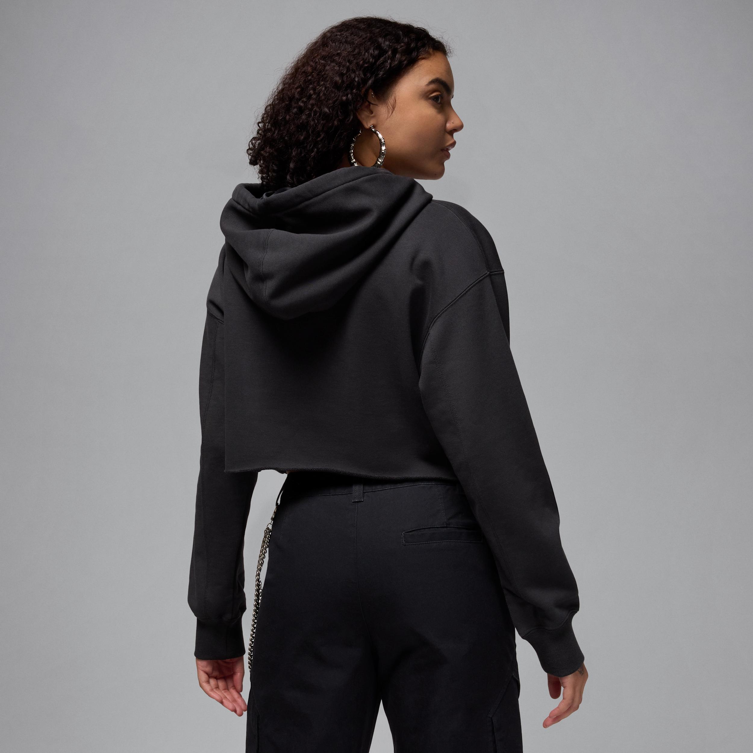 Women's Jordan Flight Fleece Cropped Satin-Lined Hoodie Product Image