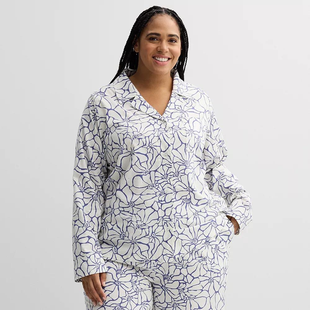 Plus Size Sonoma Goods For Life® Woven Pajama Top, Women's, Size: 1XL, Fun Floral Product Image