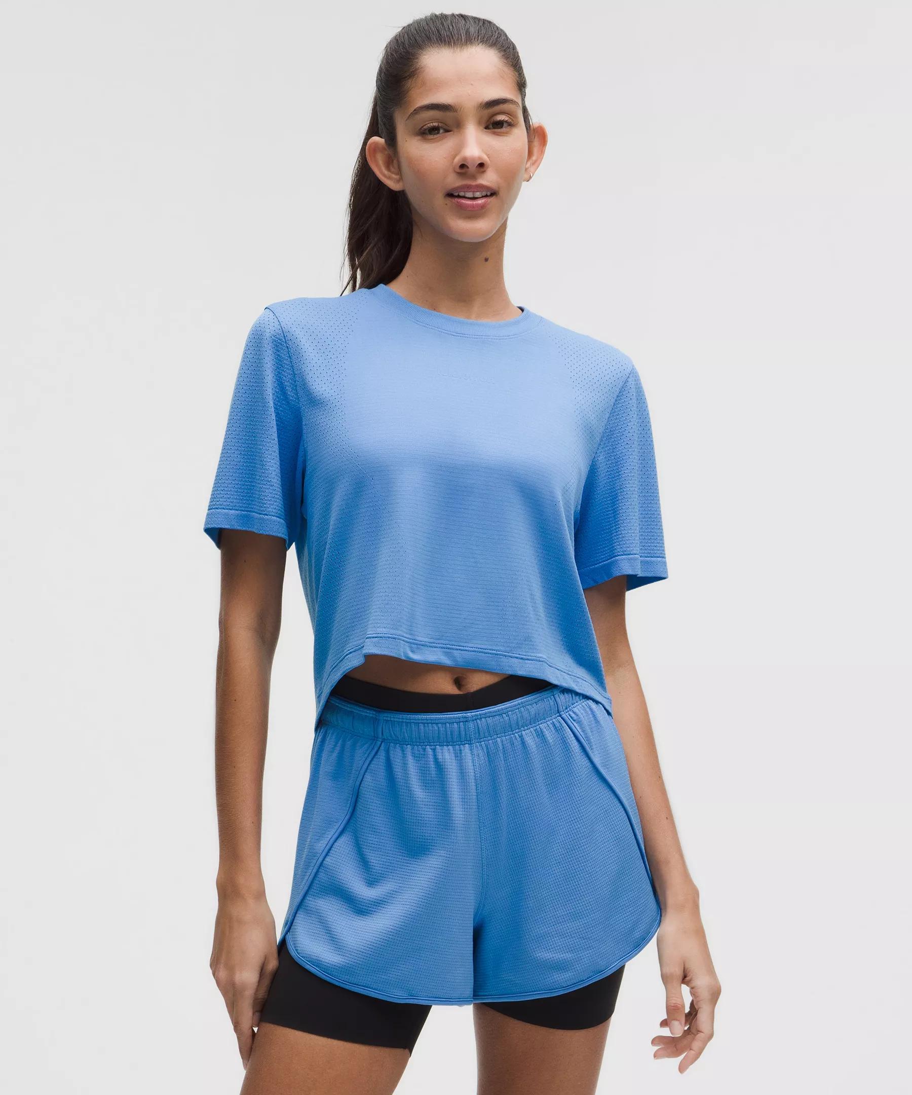 Swiftly High-Low Cropped Short-Sleeve Shirt Product Image