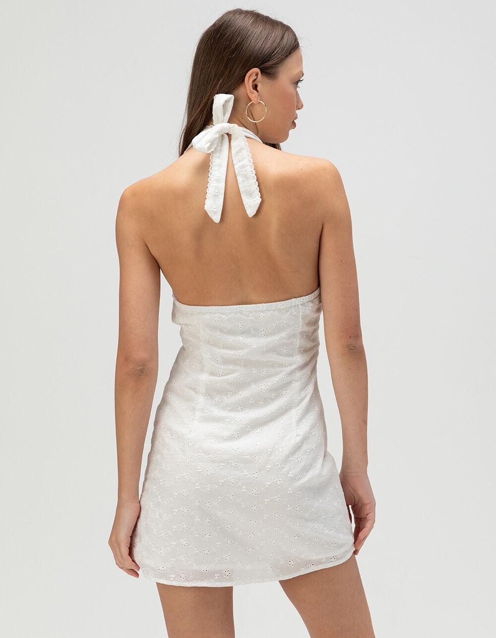 RHYTHM Rosetta Halter Womens Mini Dress - WHITE Product Image