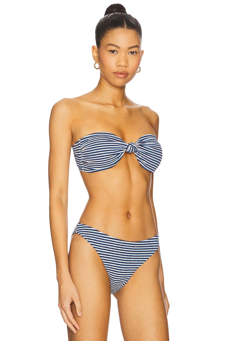 Stripe Knot Bandeau Bikini Top MILLY Product Image