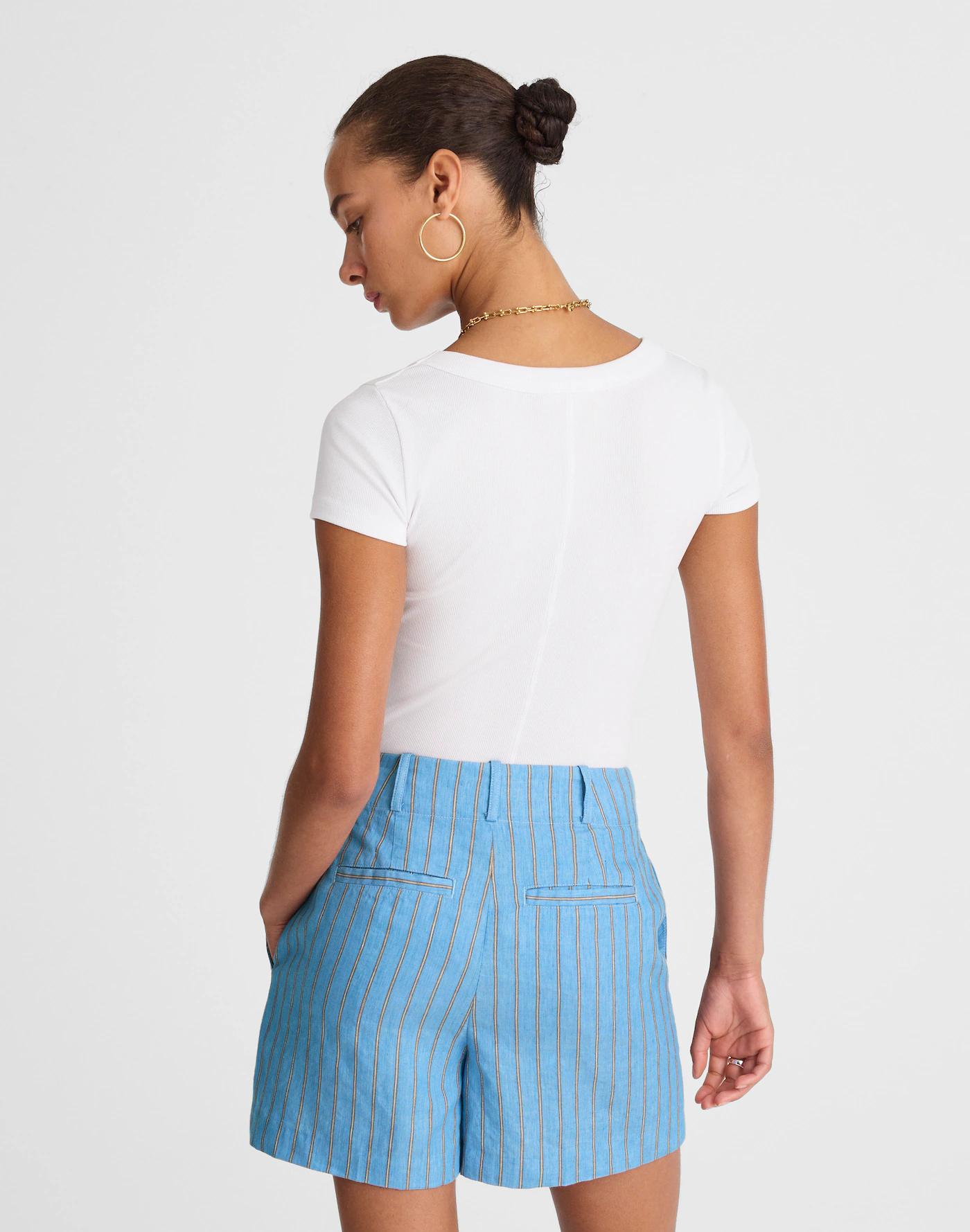 Pintucked Shorts in 100% Linen Product Image