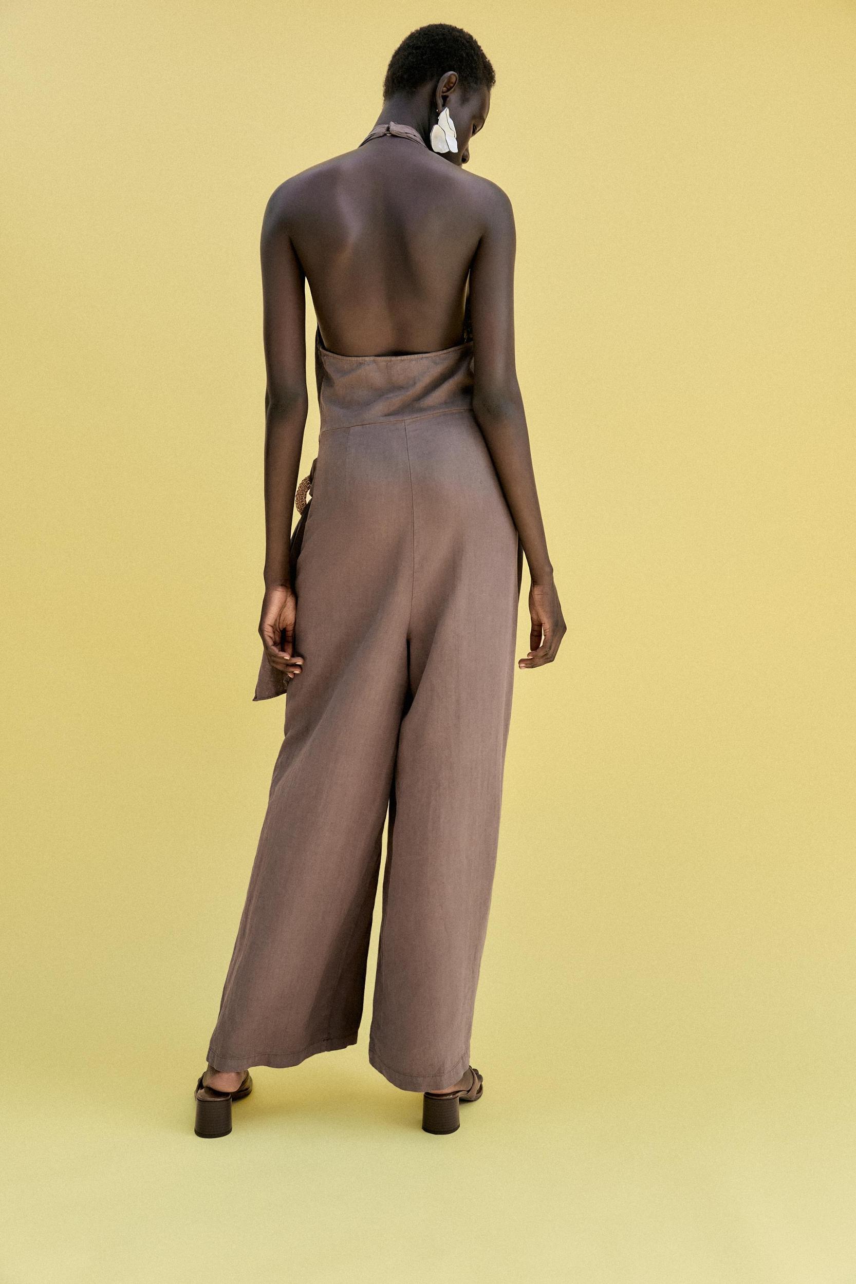 HALTER RAMIE LONG JUMPSUIT Product Image