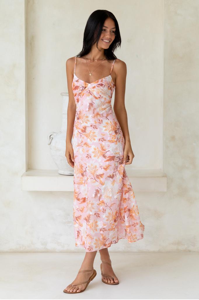Bed Of Roses Maxi Dress Pink Product Image