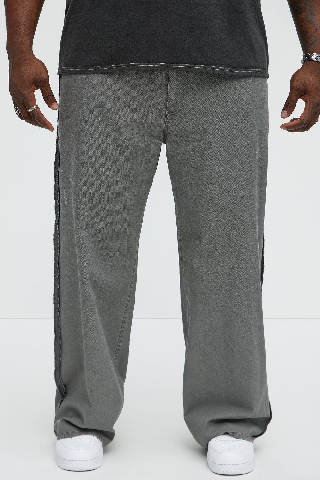 Inside Out Distressed Baggy Pants - Grey Product Image