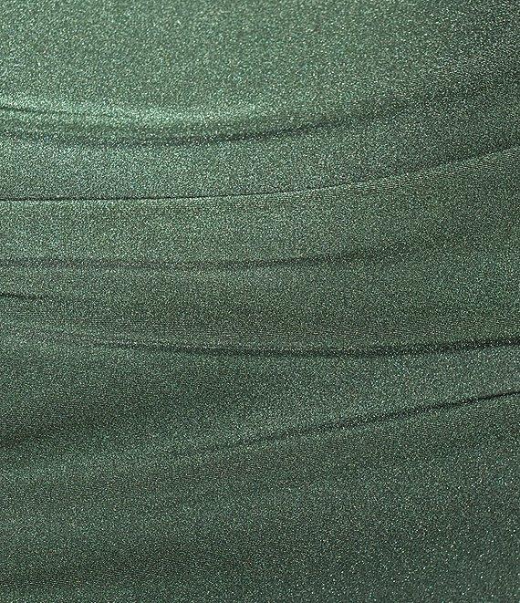 Honey and Rosie High Neck Criss Cross Back Shirred Gown Product Image