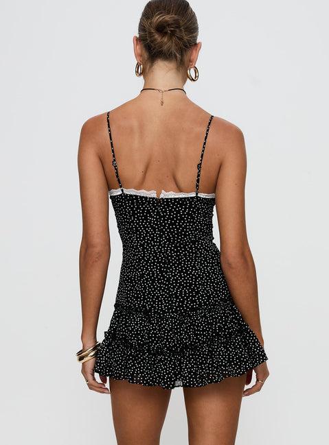 Yves Mini Dress Onyx Polka Product Image