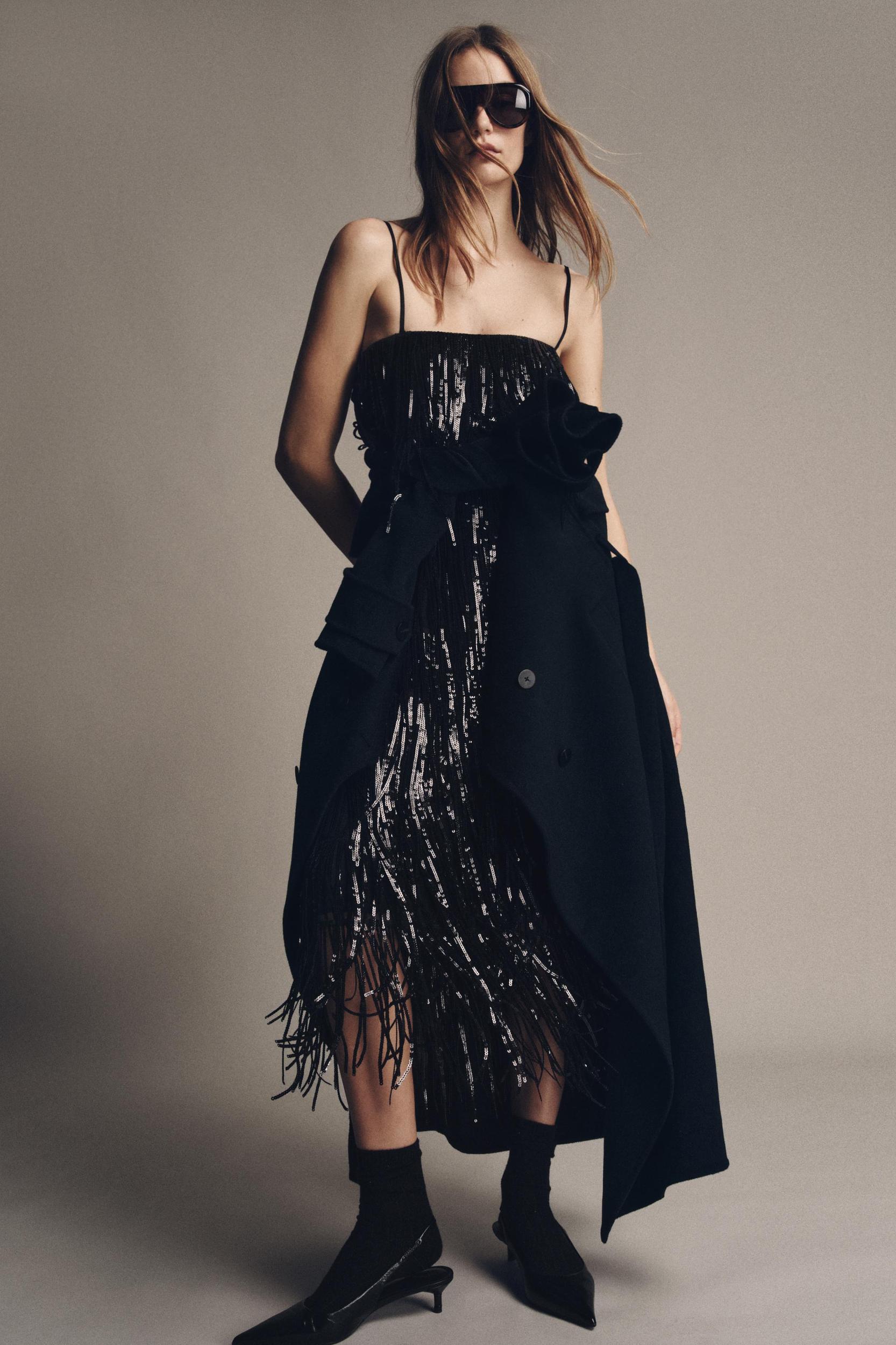 SEQUIN FRINGE DRESS ZW COLLECTION LIMITED EDITION Product Image