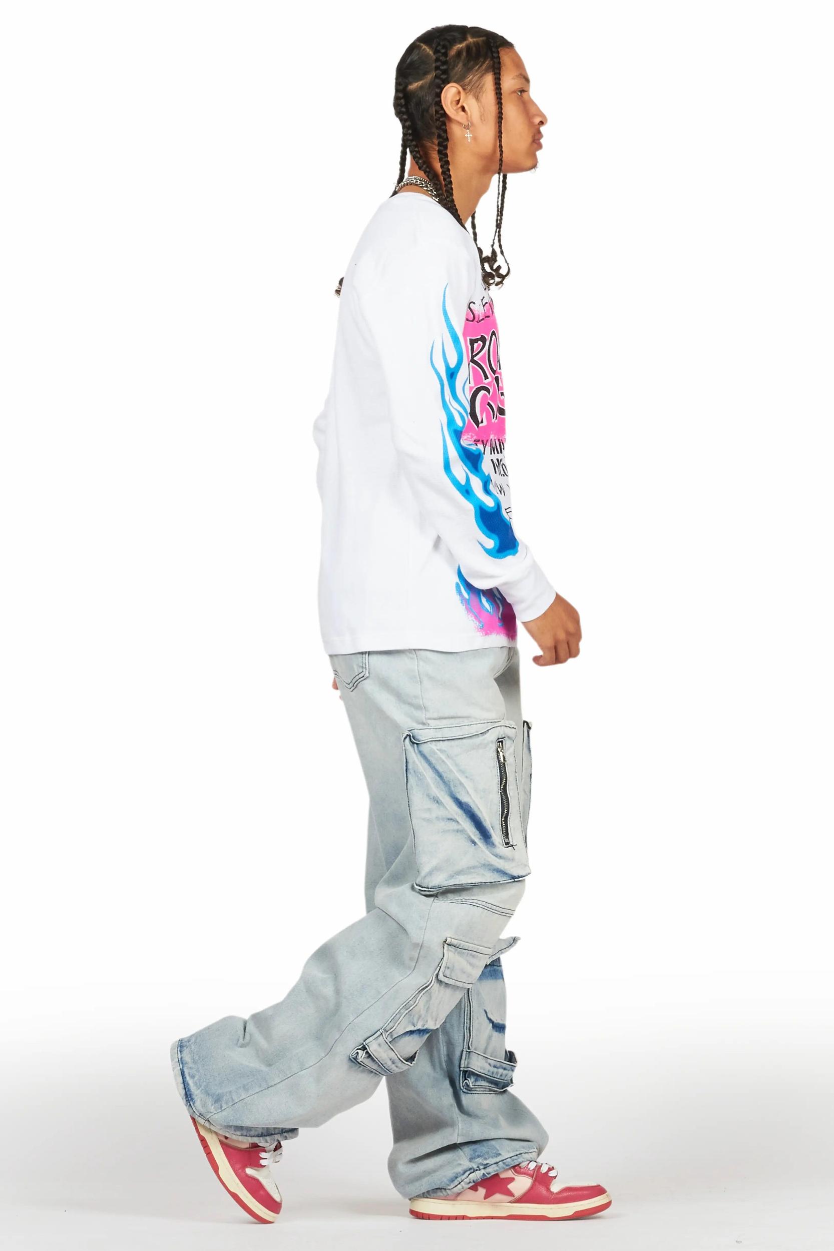 Esben Blue Baggy Fit Jean Male Product Image