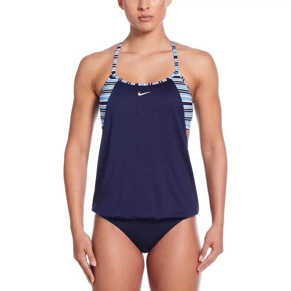 Womens Nike Off Stripe Layered Tankini Swim Top Product Image