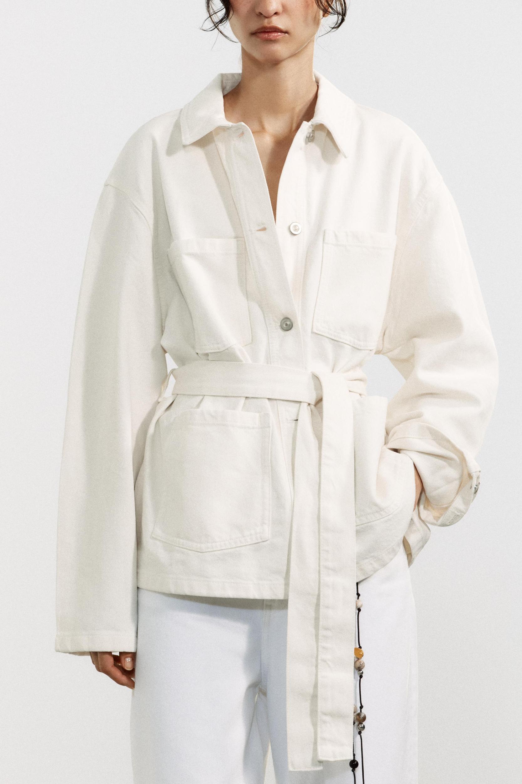 BELTED TRF DENIM JACKET Product Image