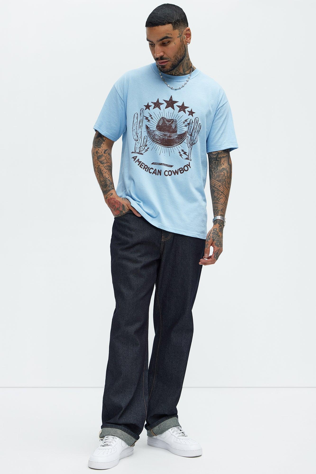 True American Cowboy Short Sleeve Tee - Light Blue Product Image