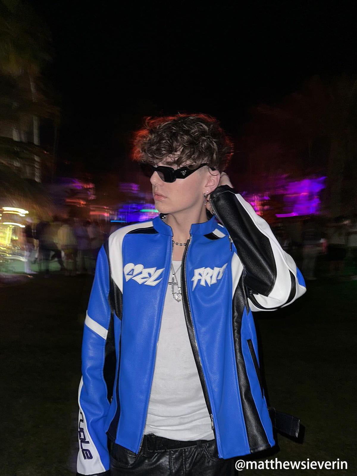 Aelfric Eden Faux Leather Racing Jacket Product Image