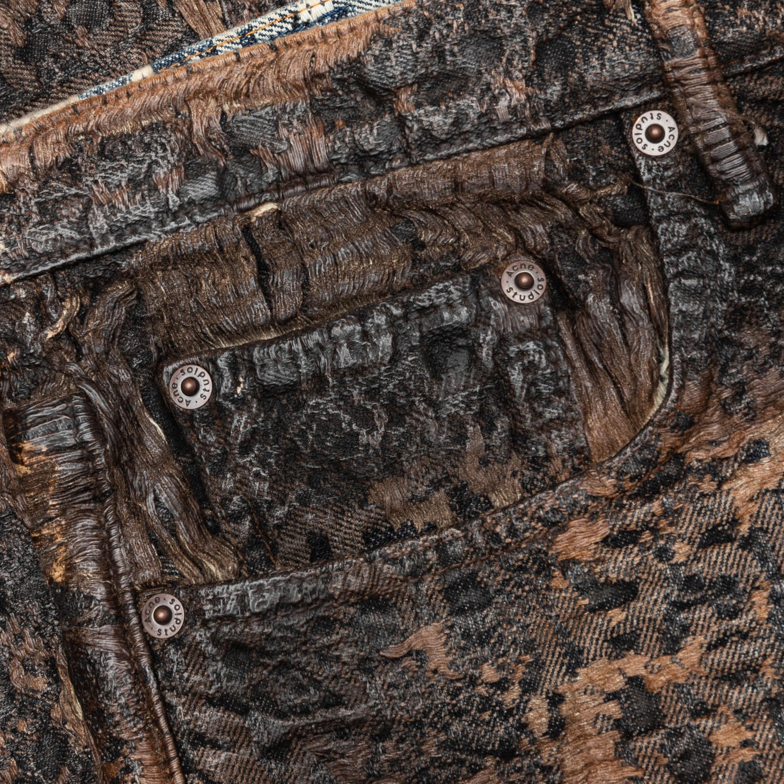 Loose Fit Denim Monogram Shorts Fn-Mn-Shor000260 - Brown Male Product Image