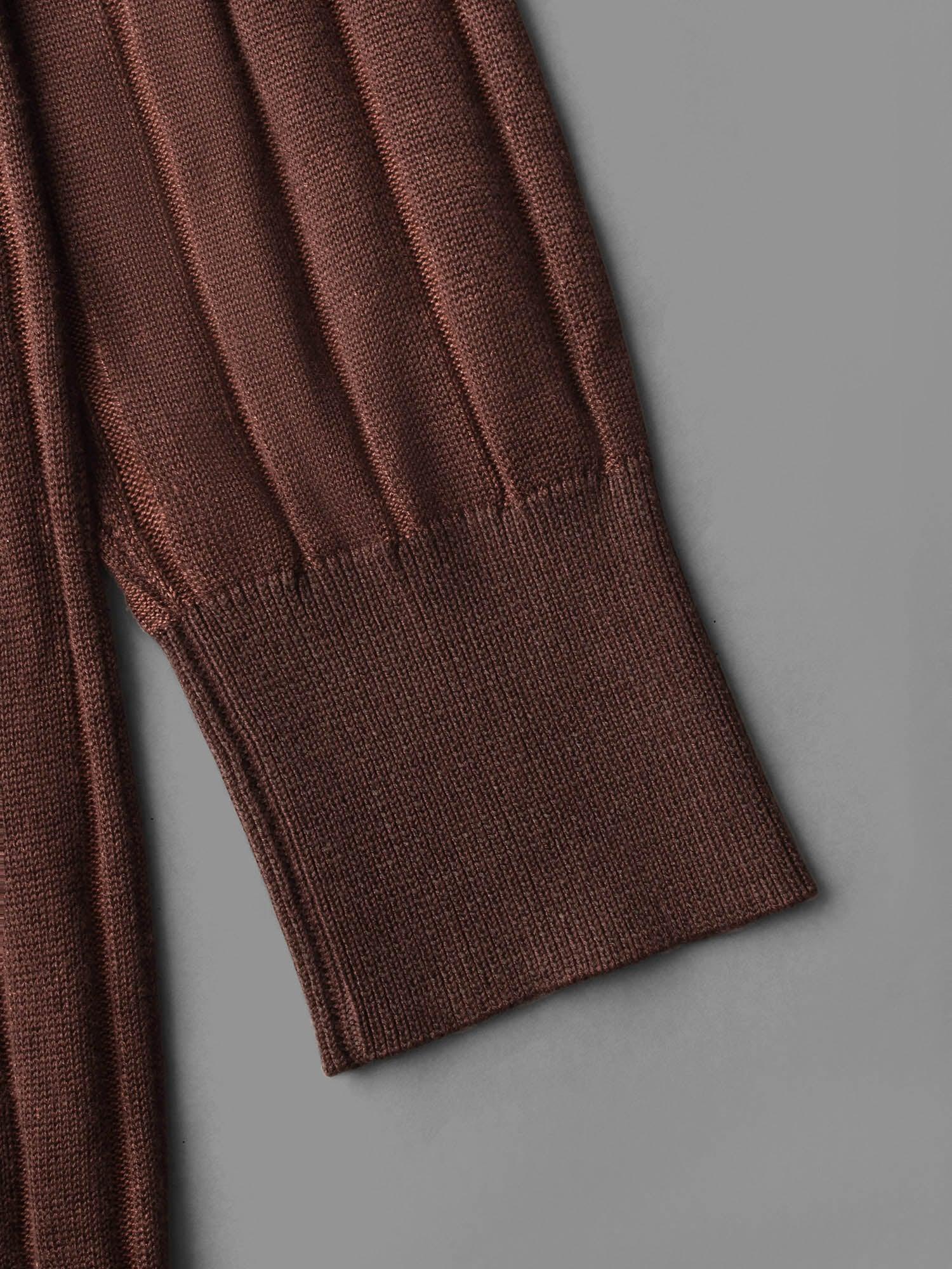 Textured Ribbed Hem Round Neck Pullover Female Product Image