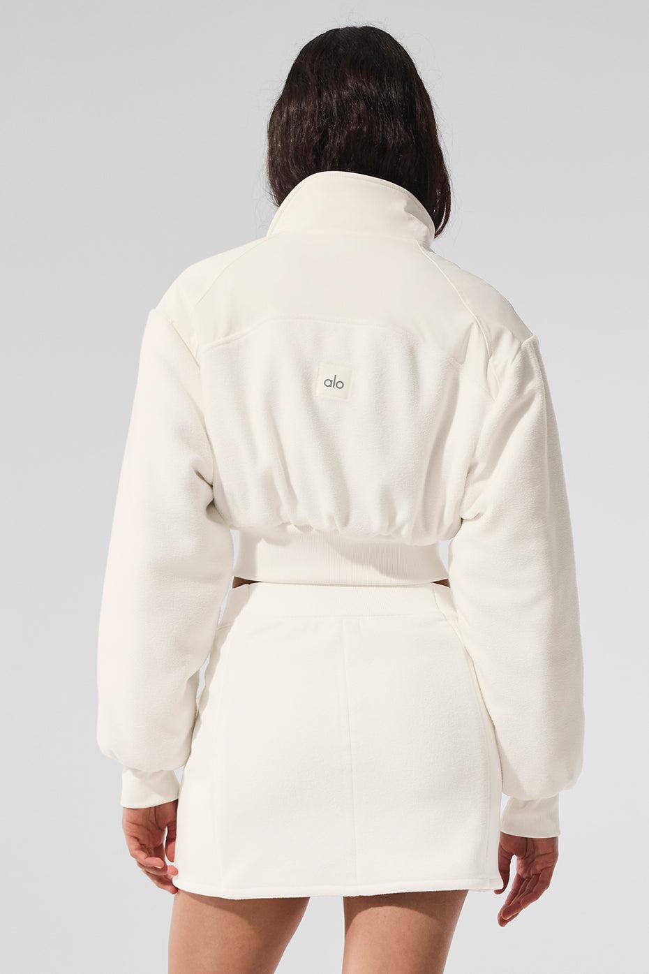 Polar Fleece Cropped Wintry Mix Jacket - Ivory Product Image