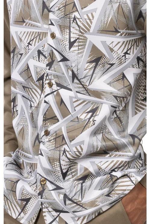 Olive Abstract Pattern Long Sleeve Walking Suit Product Image