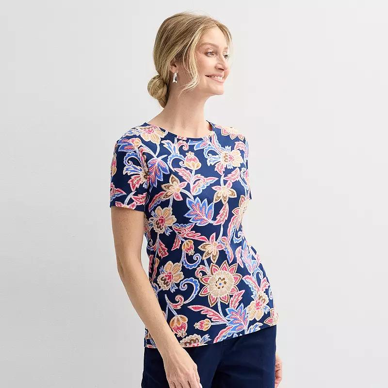 Petite Croft & Barrow® Essential Crewneck Tee, Women's,  Product Image