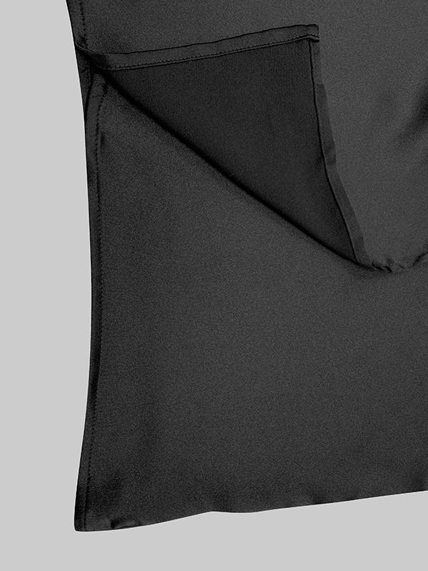 Long Sleeves Loose Solid Color Lapel Collar Maxi Shirt Dresses Product Image