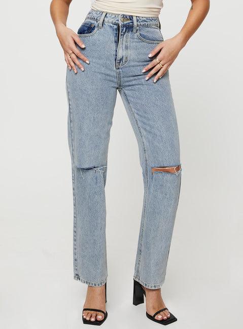 Holland High Rise Straight Leg Jeans Denim Product Image