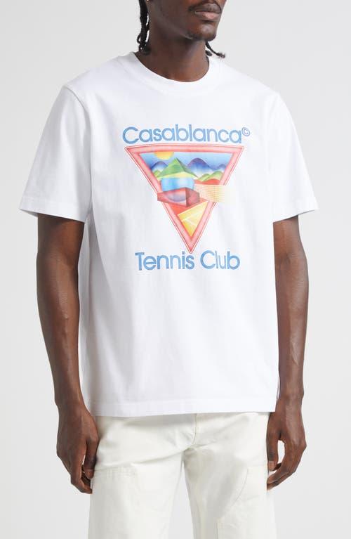 CASABLANCA Cotton Crew Neck T-shirt With Graphic Print In White Product Image