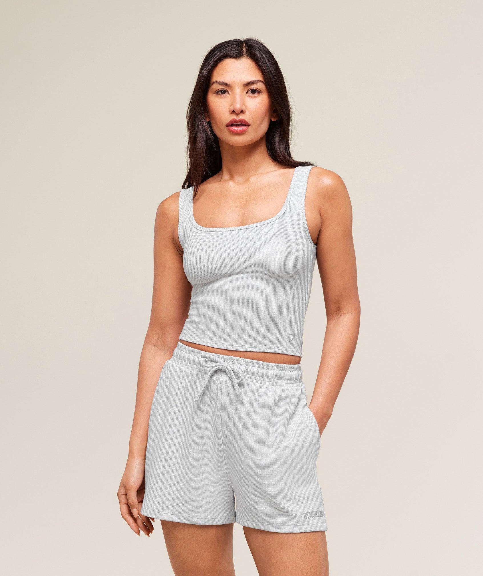 Gymshark Waffle Cropped Tank - Light Grey Female Product Image