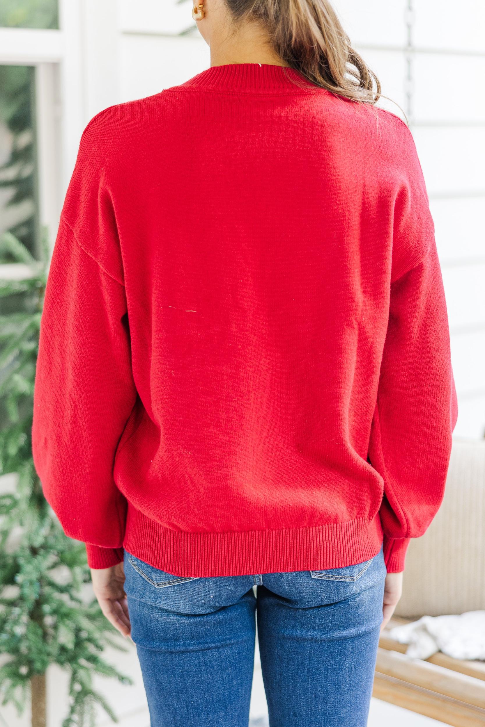 Nutcracker Fun Red Embroidered Sweater Female Product Image